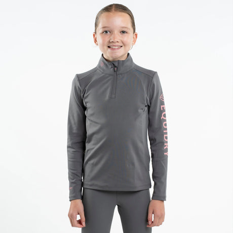 EQUIDRY Children's Water Repellent Base Layer #colour_grey-pale-pink