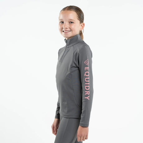 EQUIDRY Children's Water Repellent Base Layer #colour_grey-pale-pink