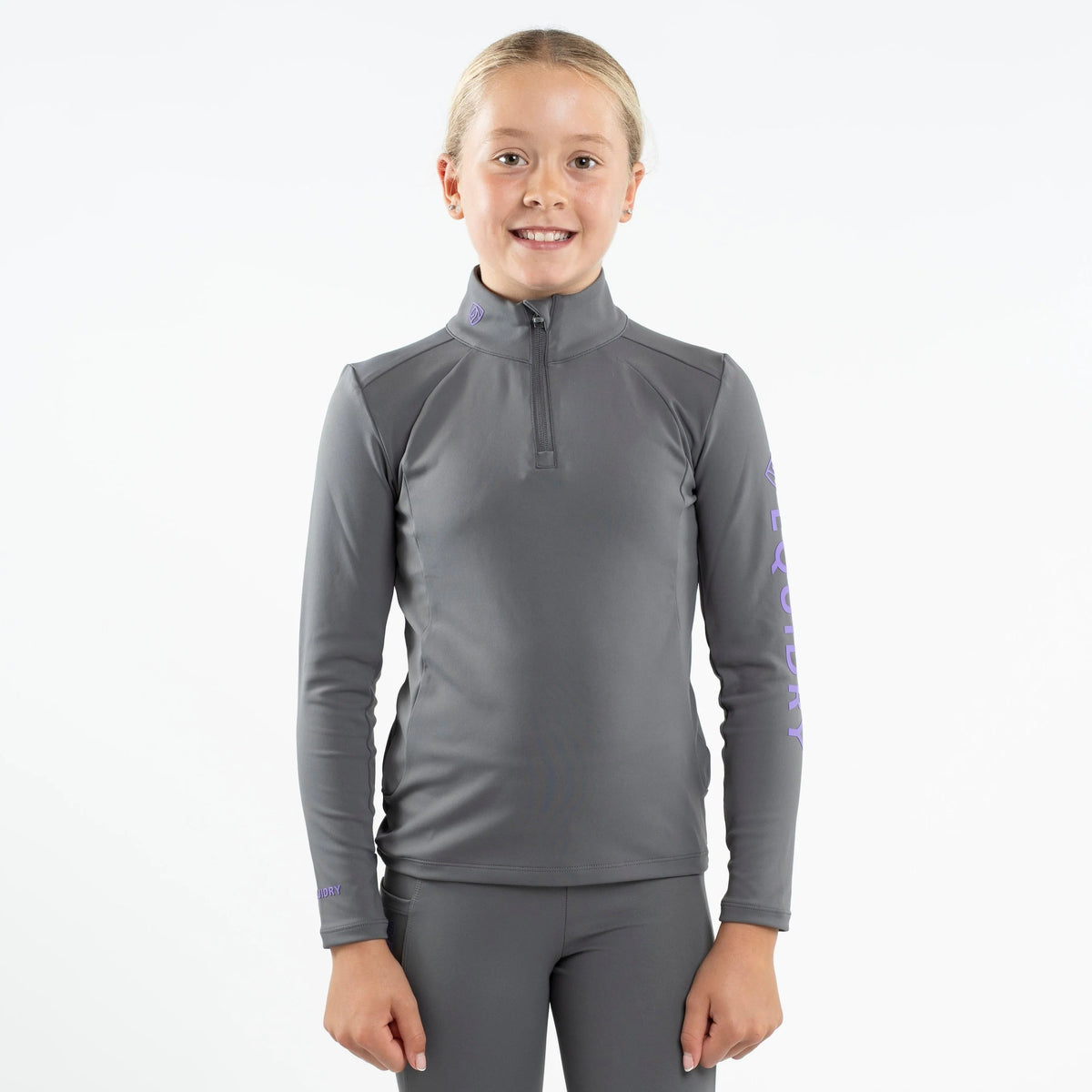 EQUIDRY Children's Water Repellent Base Layer #colour_grey-lilac