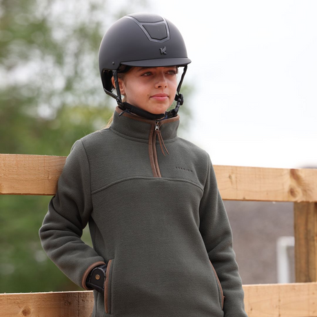 Shires Aubrion Core Young Rider Half Zip Fleece #colour_green