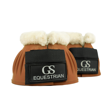 GS Equestrian Fleece Trim Bell Boots #colour_orange