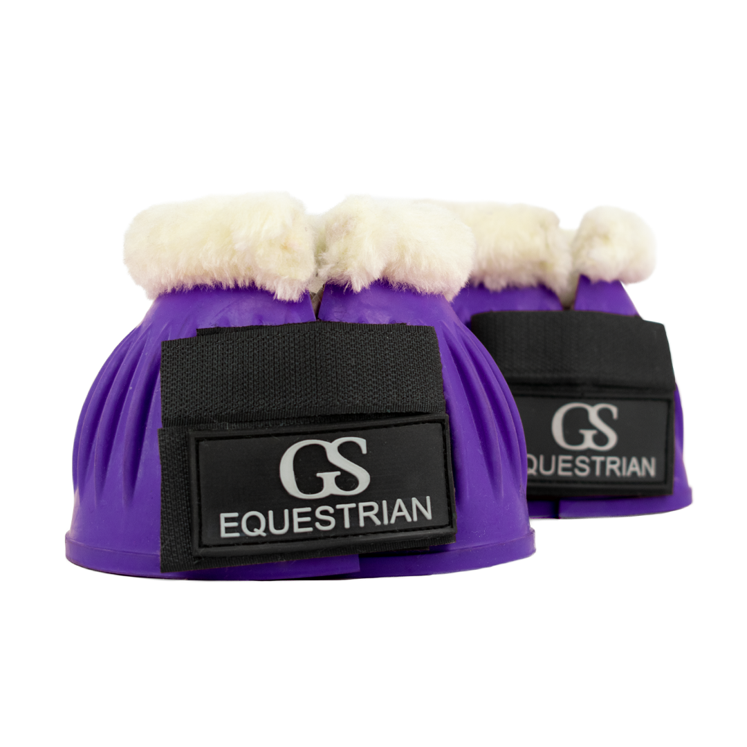 GS Equestrian Fleece Trim Bell Boots #colour_purple