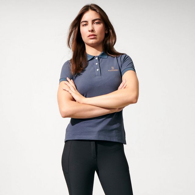 PS of Sweden Lewis Short Sleeve Pique Polo #colour_storm-blue