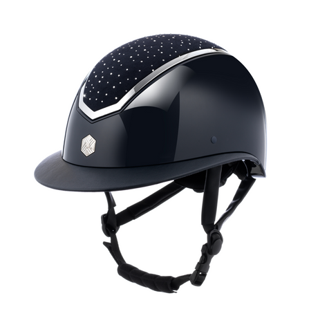 Charles Owen Kylo Crystal Gloss Wide Peak Riding Hat #colour_navy-gloss-silver