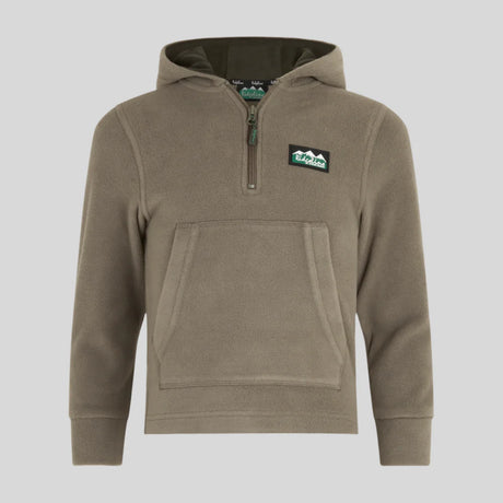 Ridgeline Kids Ballistic Long Sleeved Fleece Hoodie #colour_smokey-olive