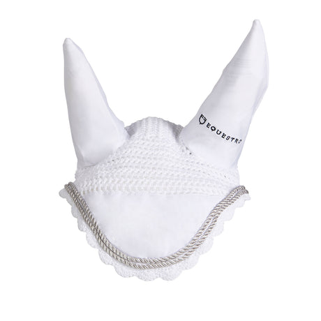 Equestro Knitted Fly Veil With Cordura Fabric #colour_white