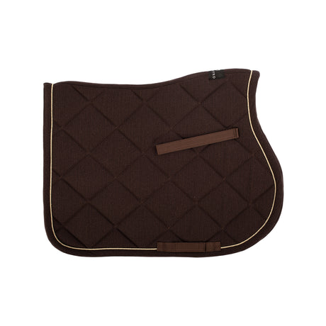 Equestro Jumping Saddle Pad In Cotton With Trimmings With Logo #colour_brown