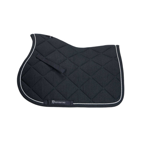 Equestro Jumping Saddle Pad In Cotton With Trimmings #colour_grey