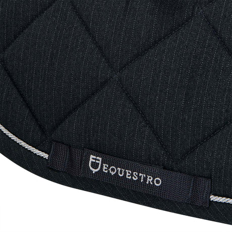 Equestro Jumping Saddle Pad In Cotton With Trimmings #colour_grey