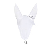 Equestro Knitted Fly Veil With Elastic Front Strap #colour_white