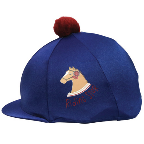 Rising Star Collection Hat Cover by Little Rider #colour_navy-burgundy