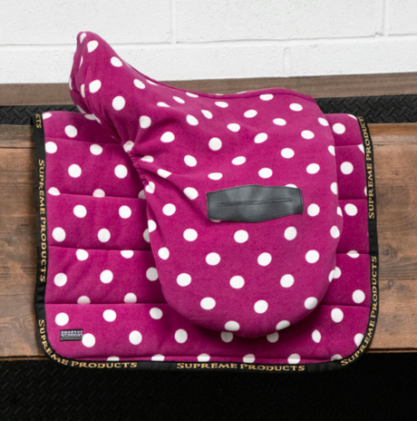 Supreme Products Dotty Fleece Saddle Pad #colour_magical-mulberry