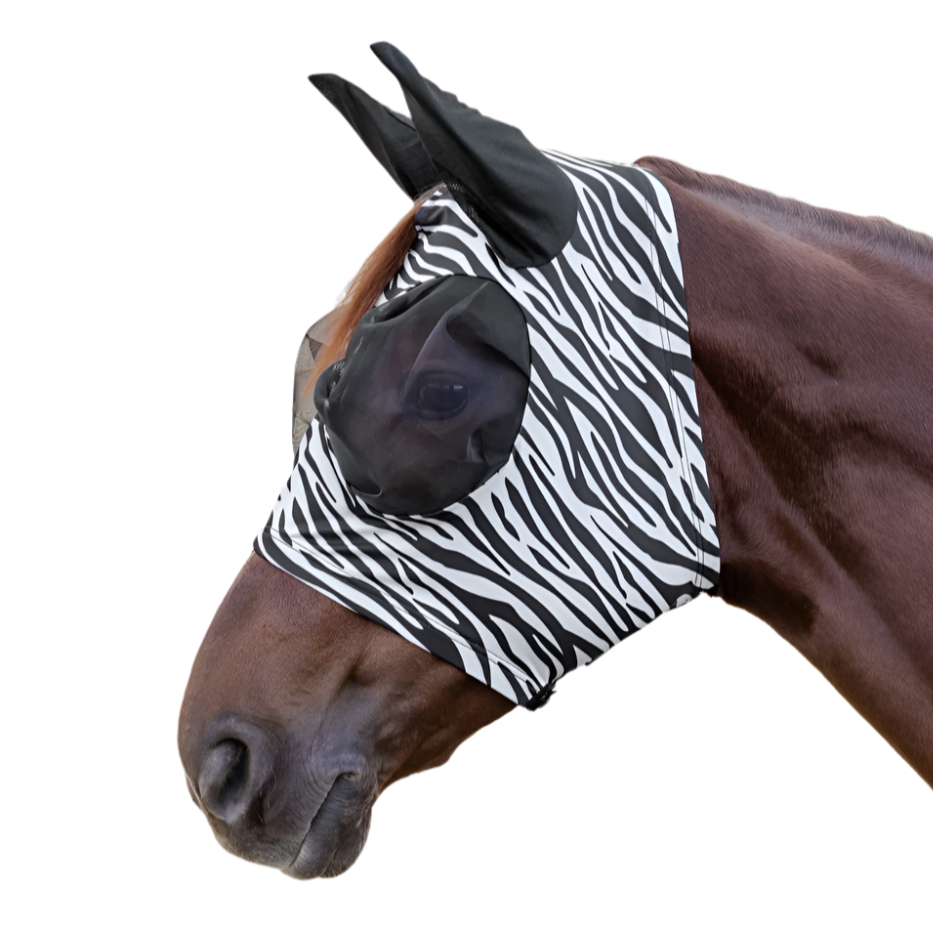 Waldhausen Puck Zebra Fly Mask #colour_black-white