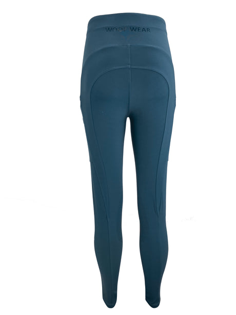 Woof Wear Ladies Knee Patch Riding Tights #colour_petrol-blue