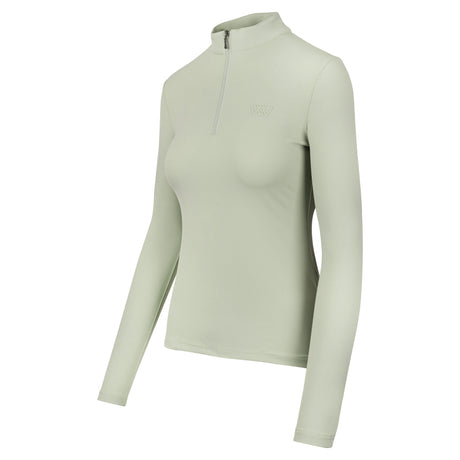 Woof Wear Ladies Long Sleeve Tech Riding Shirt #colour_sage-green