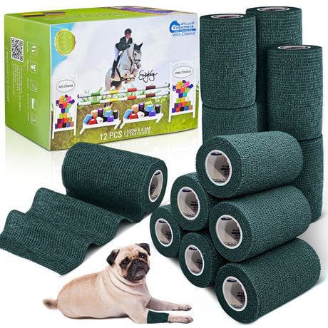 Equimed 10cm Vetwrap Pack of 12 #colour_forest-green
