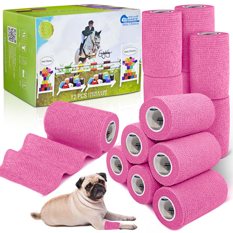 Equimed 10cm Vetwrap Pack of 12 #colour_neon-pink