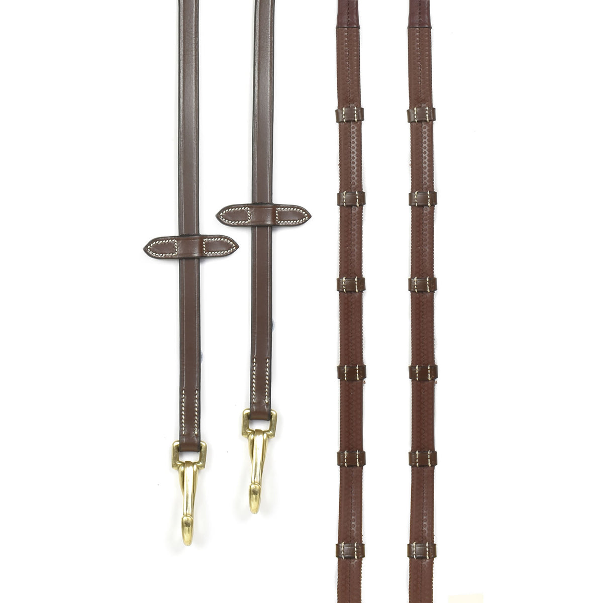 Whitaker Snap Clip 9-Loop Reins #colour_havana