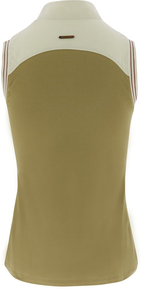 Equitheme Jersey Ladies Polo Sleeveless Shirt #colour_taupe
