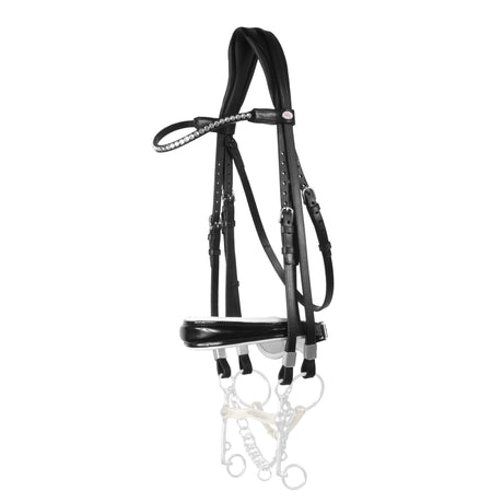 Stubben Switch Magic Tack with Slide/Lock Snaffle Bridle #colour_black-finish-white