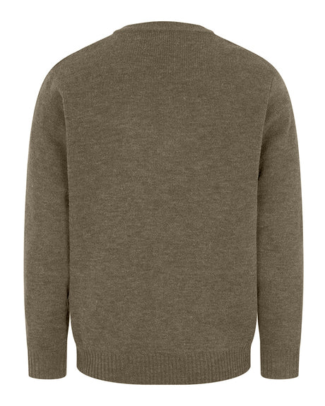 Hoggs of Fife Melrose II V-Neck Pullover #colour_meadow-green-marl