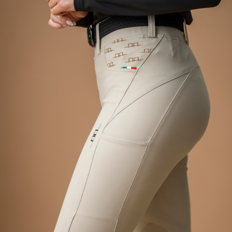 Alessandro Albanese Fina Knee Grip Brushed Hybrid Breech #colour_core-beige