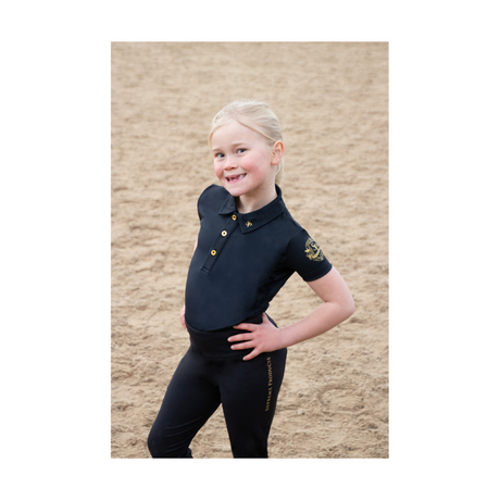 Supreme Products Active Junior Show Rider Polo Shirt #colour_black-gold