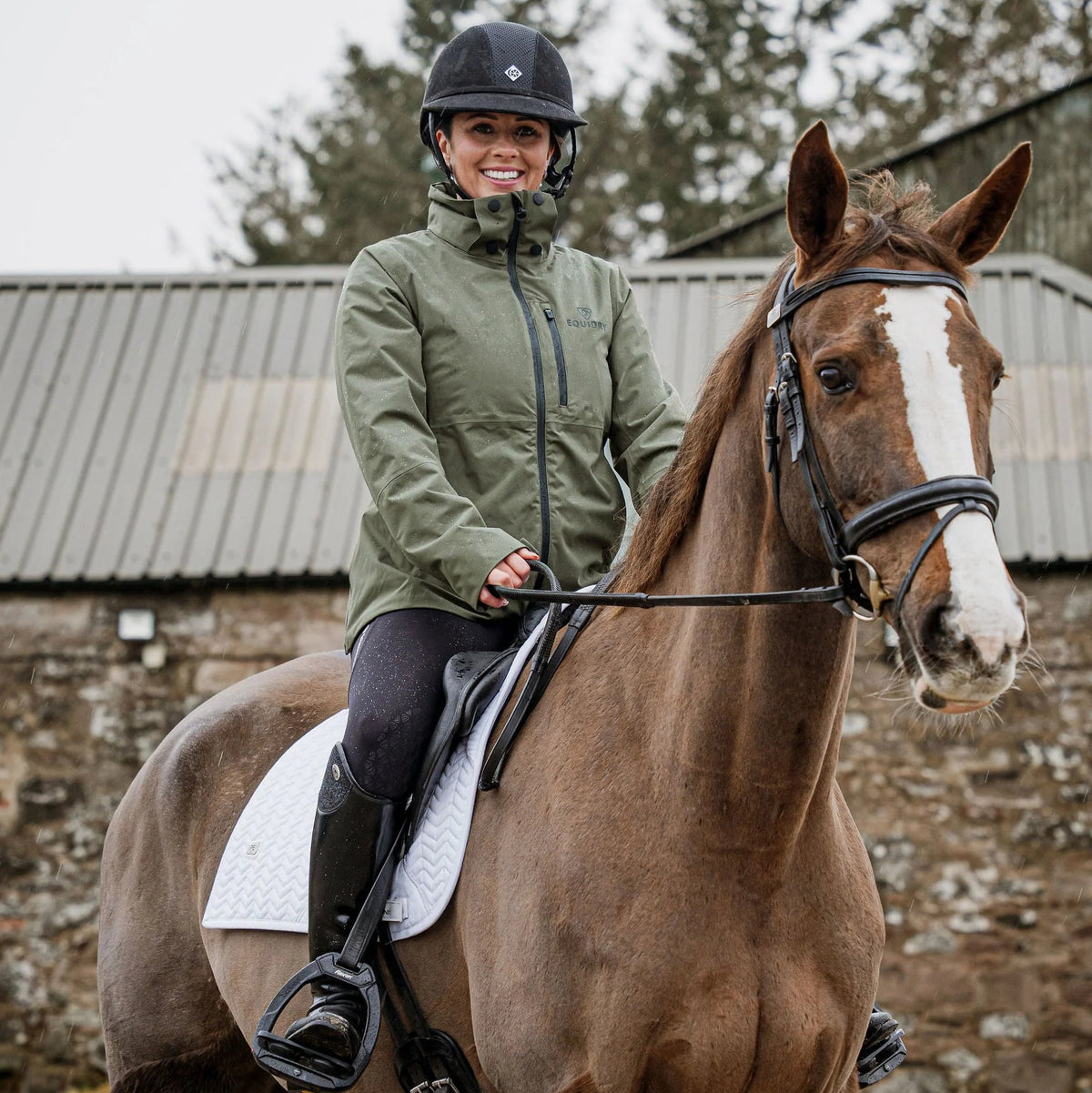 EQUIDRY Women's Iris Waterproof Riding Jacket #colour_green