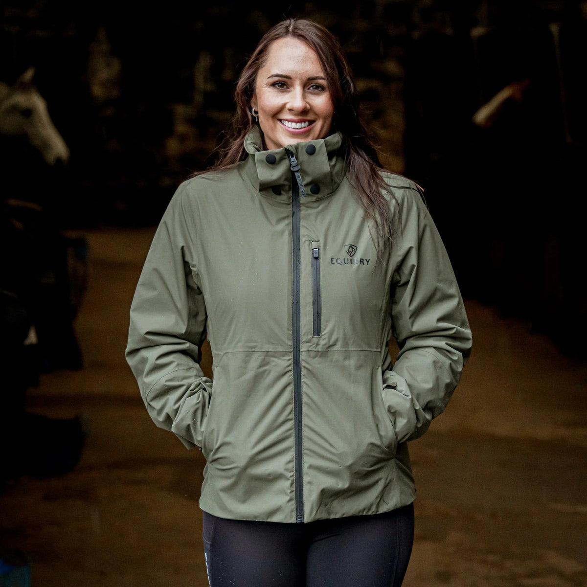 EQUIDRY Women's Iris Waterproof Riding Jacket #colour_green
