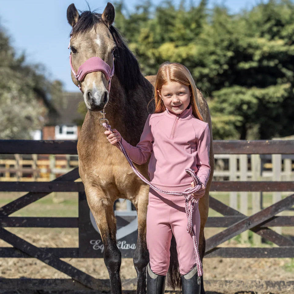 EQUIDRY Children's Water Repellent Base Layer #colour_pale-pink-grey
