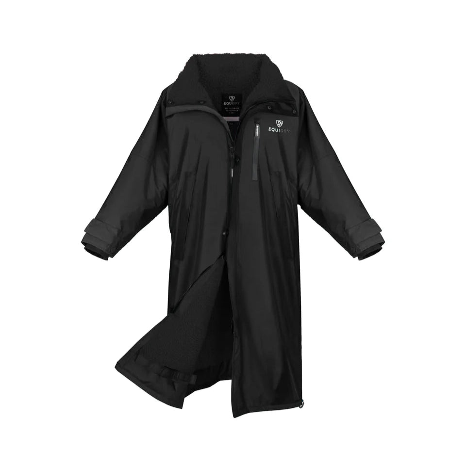 EQUIDRY Women's Thick Fleece Evolution Stowaway Hood #colour_black-black