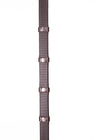 Henry James Smooth Eventer Hybrid Rubber Reins With Leather Stoppers #colour_havana-brown