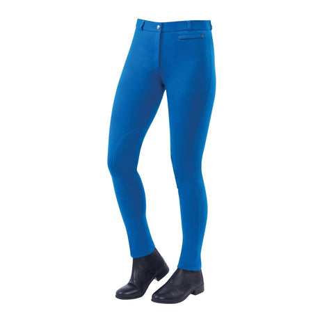 Dublin Supa-Fit Zip Up Knee Patch Ladies Jodhpurs #colour_sea-blue