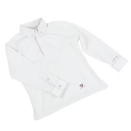 Shires Aubrion Childs Long Sleeve Tie Shirt #colour_white