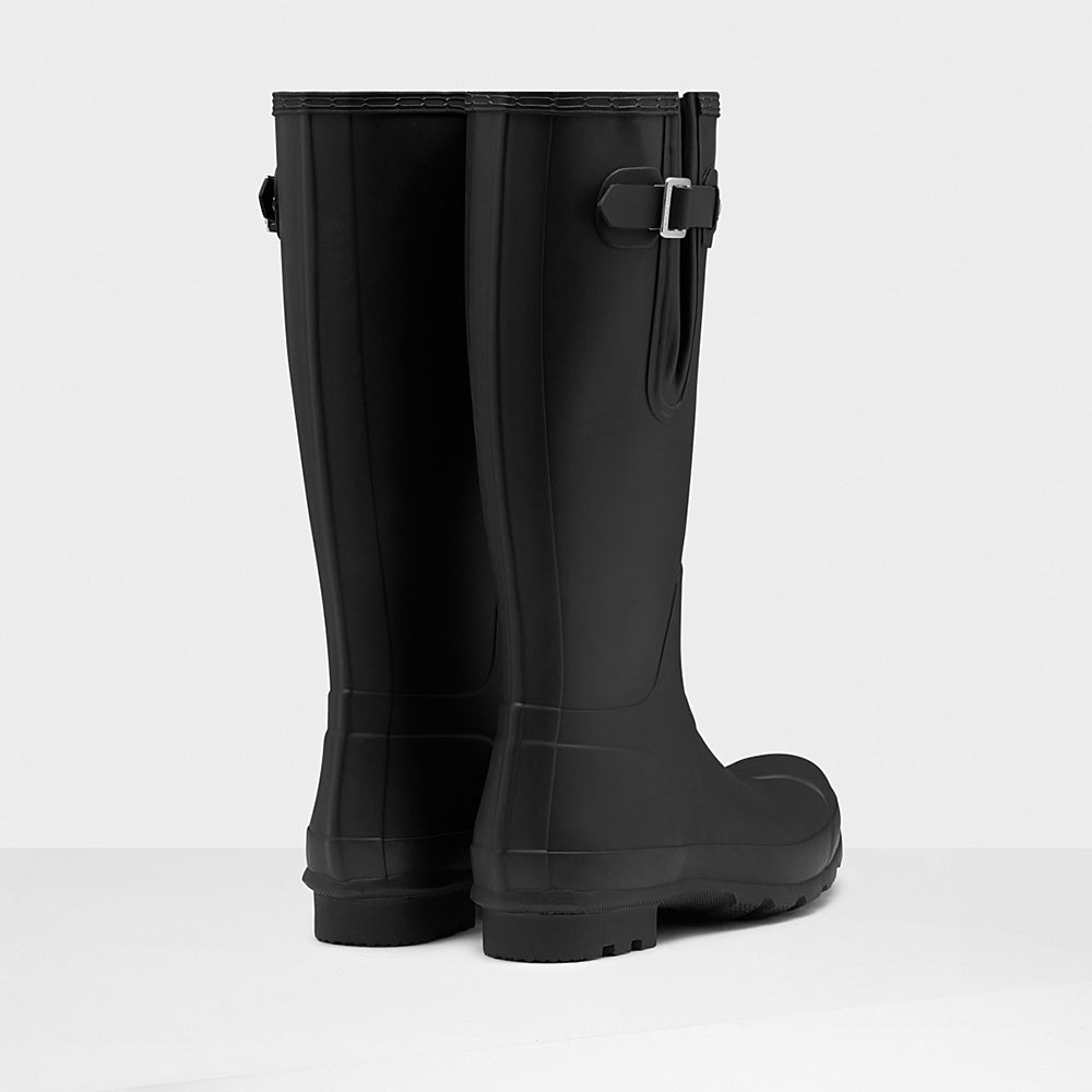 Hunter Original Men's Tall Side Adjustable Black Wellington Boots#colour_black
