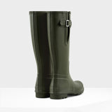 Hunter Original Men's Tall Side Adjustable Dark Olive Wellington Boots#colour_dark-olive