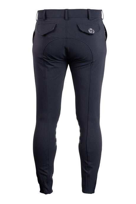 Montar Gary Yati White Kneegrip Mens Breeches #colour_navy