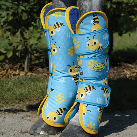 Weatherbeeta 1200D Wide Tab Long Travel Boots #colour_bee-print