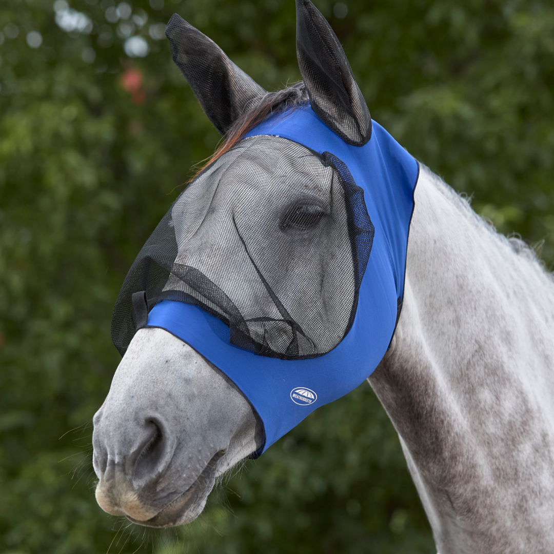 Weatherbeeta Deluxe Stretch Eye Saver With Ears #colour_royal-blue-black