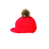 Hy Equestrian Hat Cover with Faux Fur Pom Pom