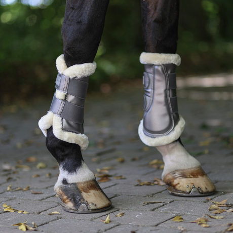 Covalliero Fleeced Lined Brushing Boots #colour_silver