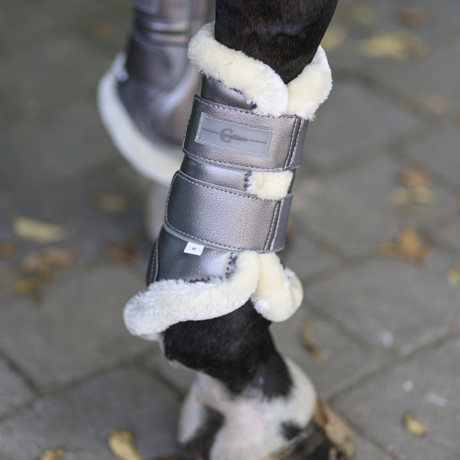Covalliero Fleeced Lined Brushing Boots #colour_silver