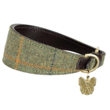 Shires Digby & Fox Tweed Greyhound Collar #colour_red-yellow-blue-check