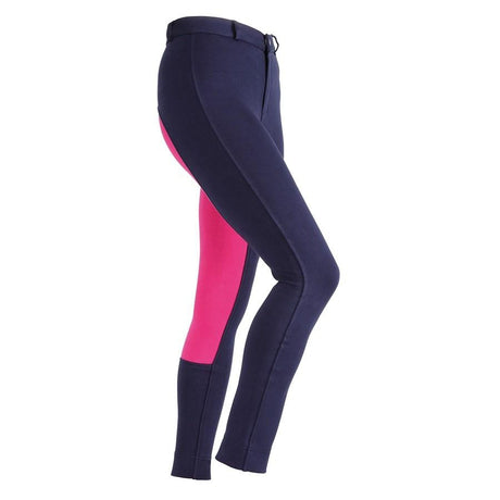 Shires Wessex Two Tone Jodhpurs Maids #colour_navy-pink