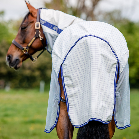 Horseware Ireland Amigo Airflow #colour_navy-check-atlantic-blue-ivory