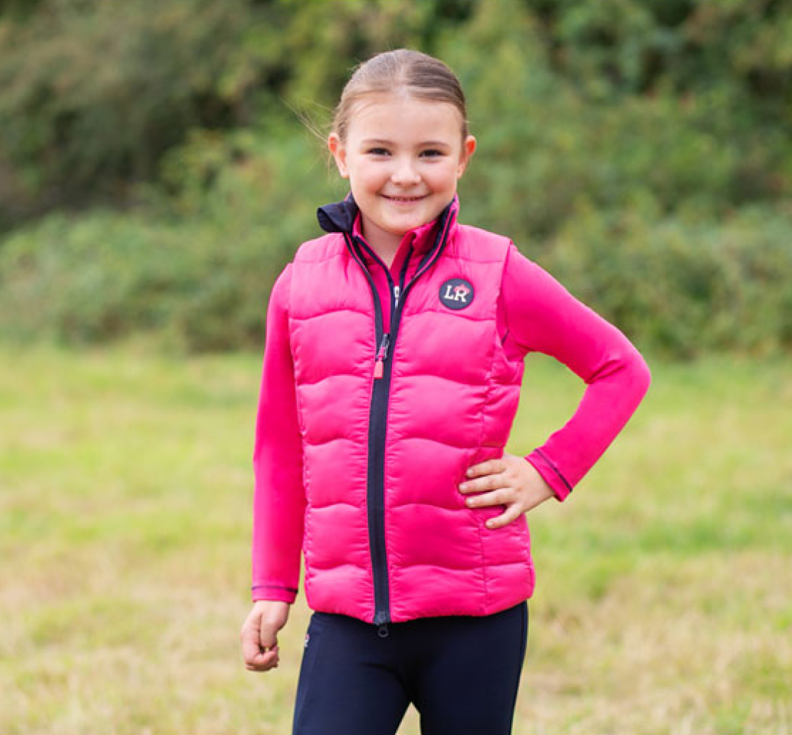 Analise Reversible Padded Gilet by Little Rider #colour_navy-pink