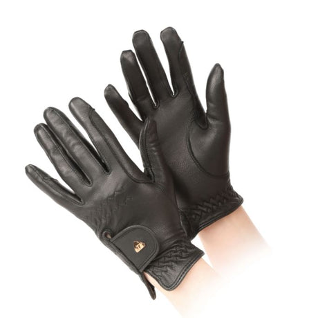 Shires Aubrion Leather Riding Gloves #colour_black