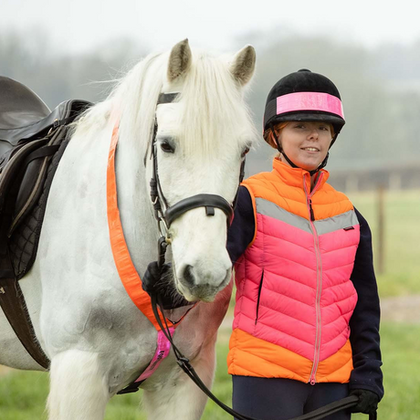 Equisafety Hi-Vis Riding Gilet #colour_pink-orange