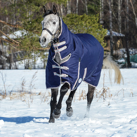 Weatherbeeta ComFiTec Essential Combo Neck Heavy Turnout Rug #colour_navy-silver-red