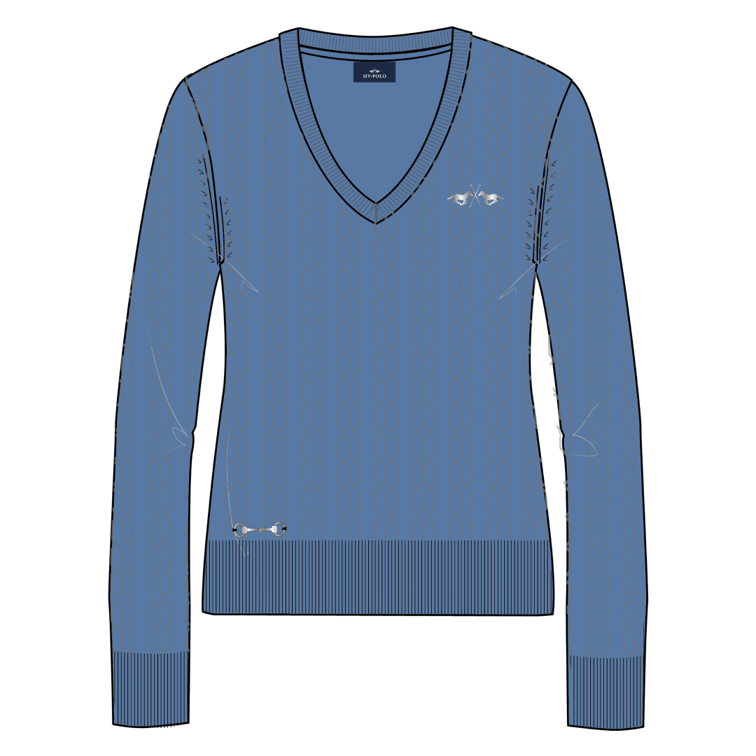 HV Polo Classy Cable Knit Sweater #colour_riviera-blue